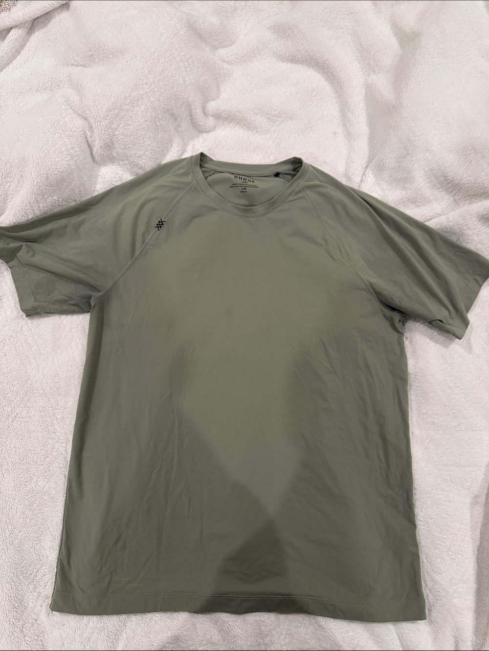 RHONE Men's Short Sleeve Crew Tee in Olive Green